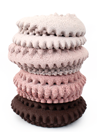 Sortes de galettes colorées et empilées